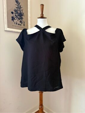 Loft Black Cross-Neck Women's Top